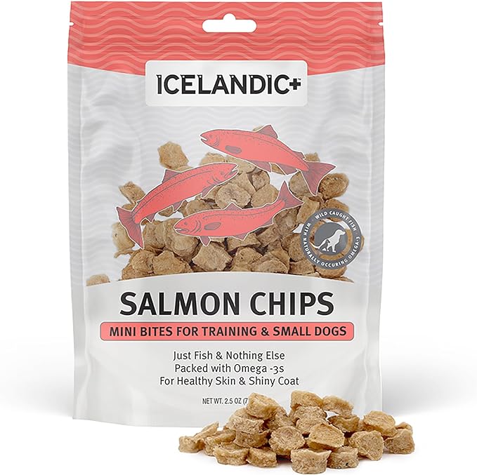 Icelandic+ Mini Salmon Fish Chip Treats for Training & Small Dogs