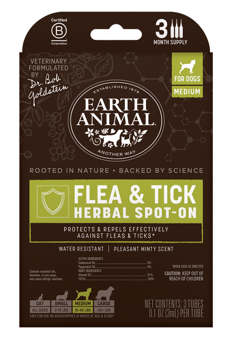 Earth Animal Flea & Tick Program Herbal Drops for Dogs - Spot On