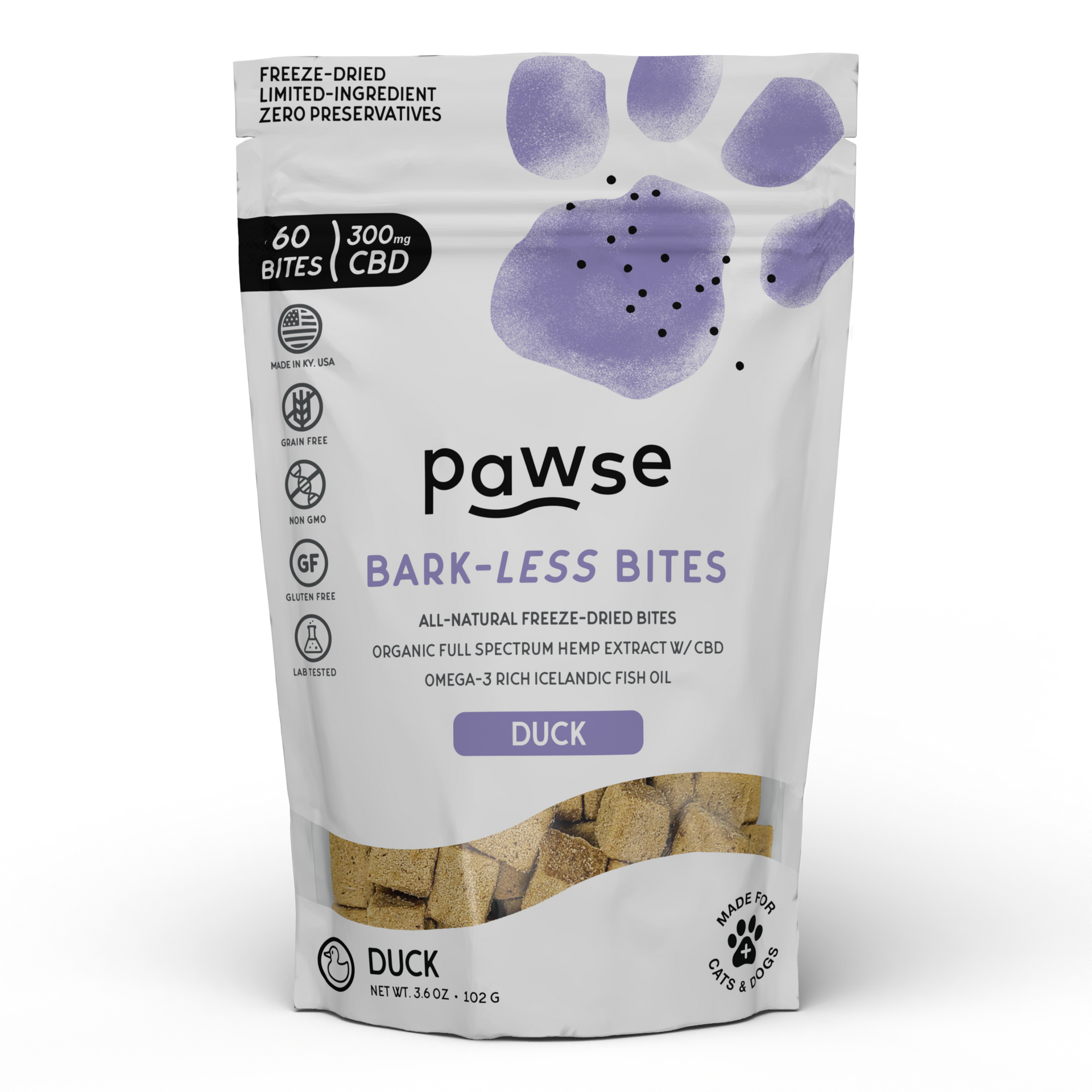 Pawse Bark-Less Bites  Duck