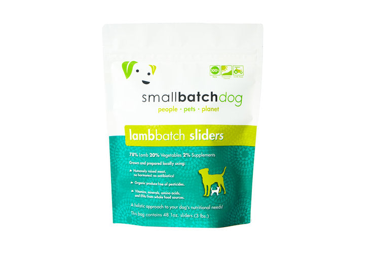 SmallBatch Frozen Sliders Raw Dog Food (3 lb) - Lamb