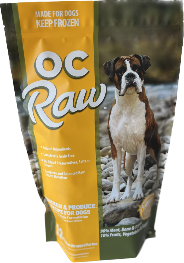 OC Raw Dog Chicken & Produce Dozen Patties Raw Frozen Dog Food (6lb)