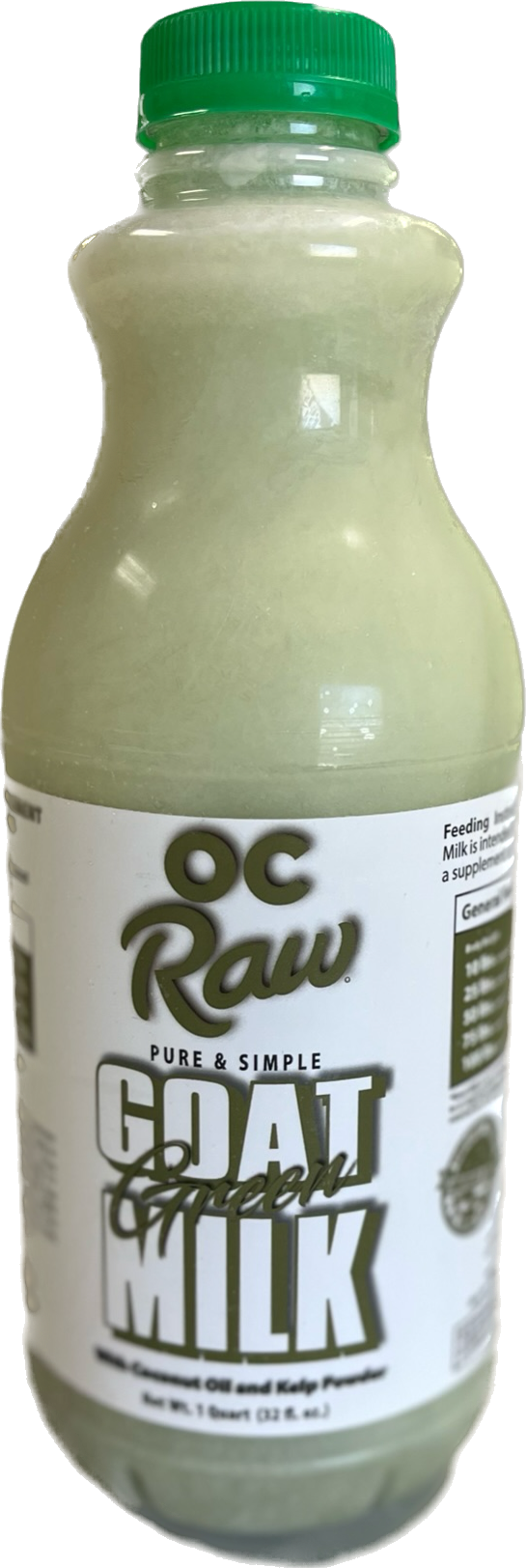 OC Raw Pure GREEN Goat Milk - Quart Size