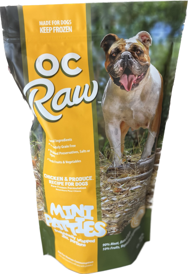 OC Raw Dog Chicken & Produce Sliders Raw Frozen Dog Food (4lb)