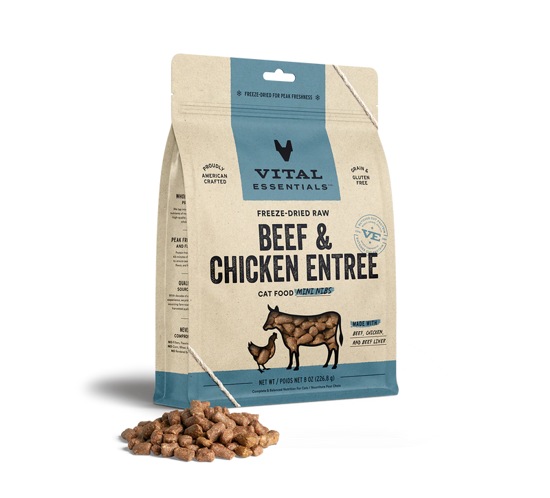 Vital Essentials Mini Nibs Freeze-Dried Grain Free Cat Food