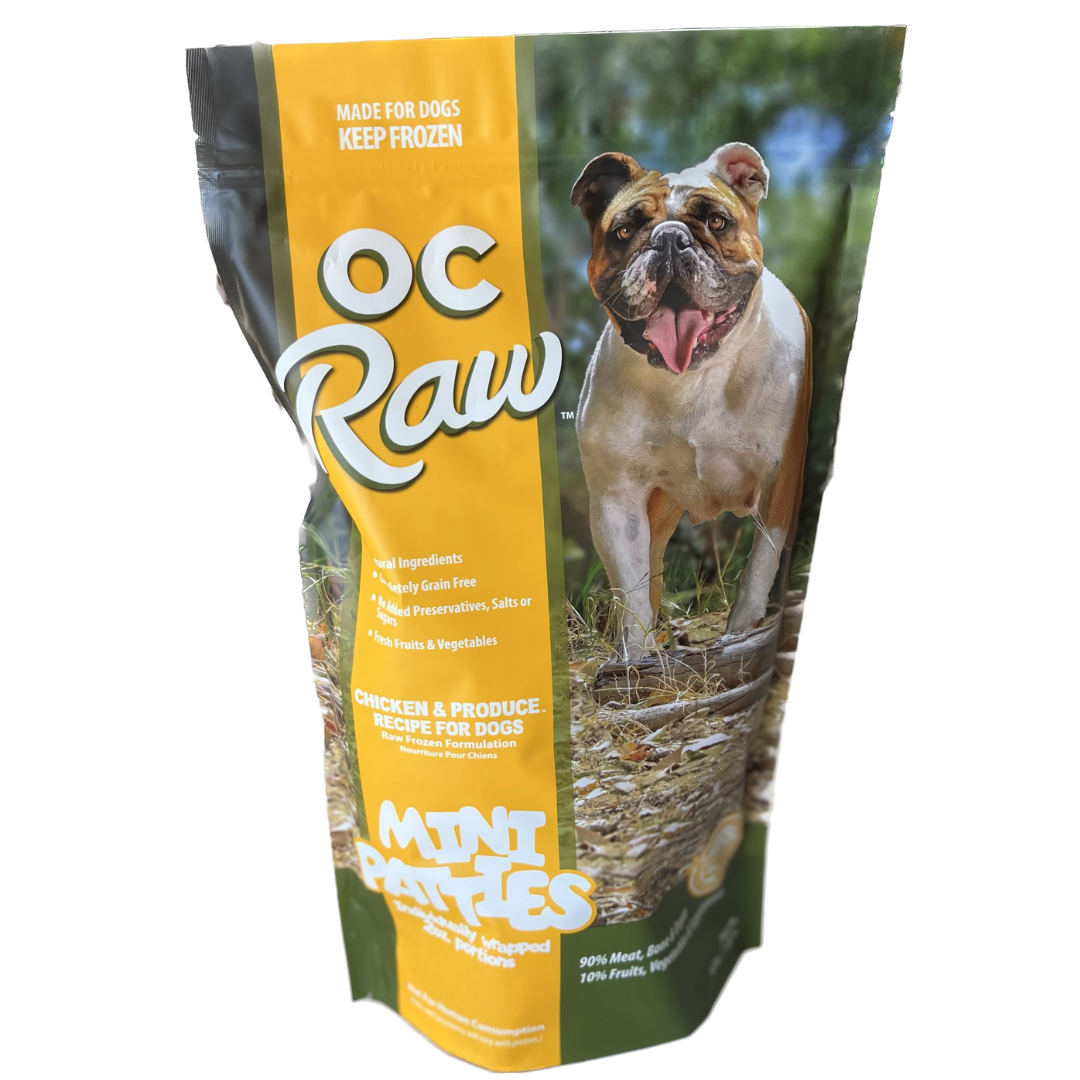 OC Raw Dog Chicken & Produce Sliders Raw Frozen Dog Food (4lb)