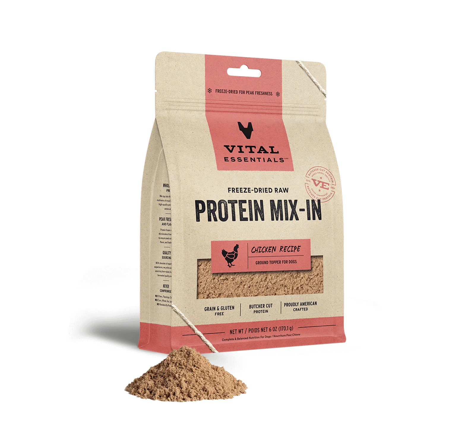 Vital Essentials Freeze-Dried Raw Protein Mix-In Ground Topper for Dogs