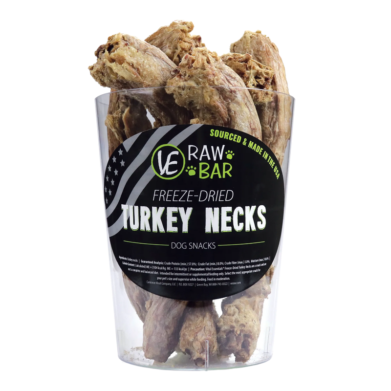 Vital Essentials Raw Bar Turkey Necks Freeze-Dried Snack