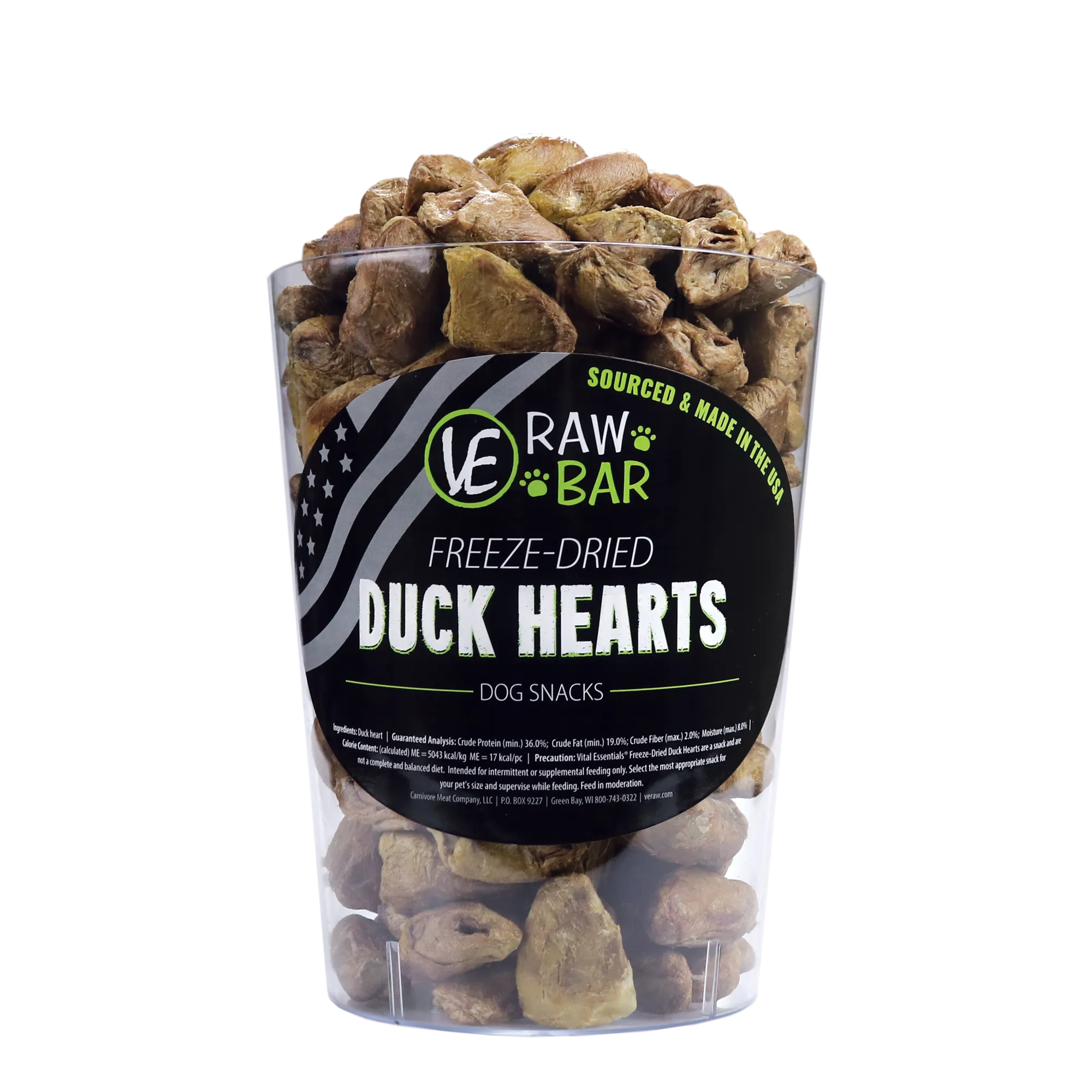 Vital Essentials Raw Bar Duck Hearts Freeze-Dried Snack