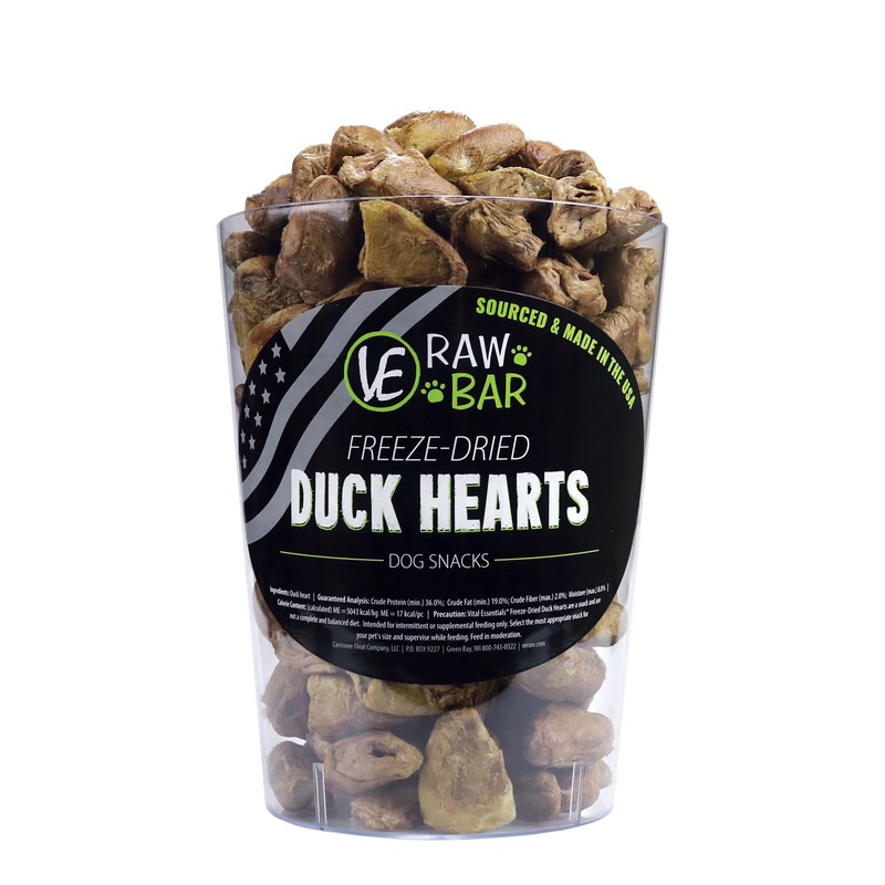 Vital Essentials Raw Bar Duck Hearts Freeze-Dried Snack