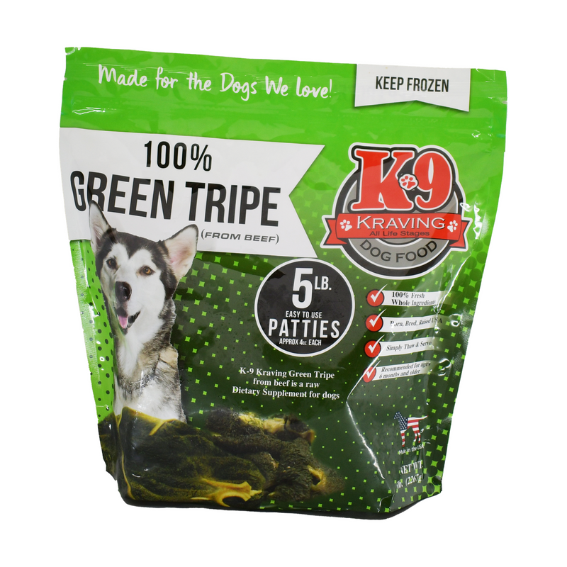 K-9 Kraving 100% Green Tripe Patties - Dietary Supplement