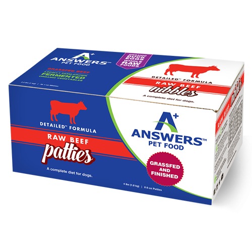 Answers Detailed Frozen Raw Food Bulk Patties (for Dogs)