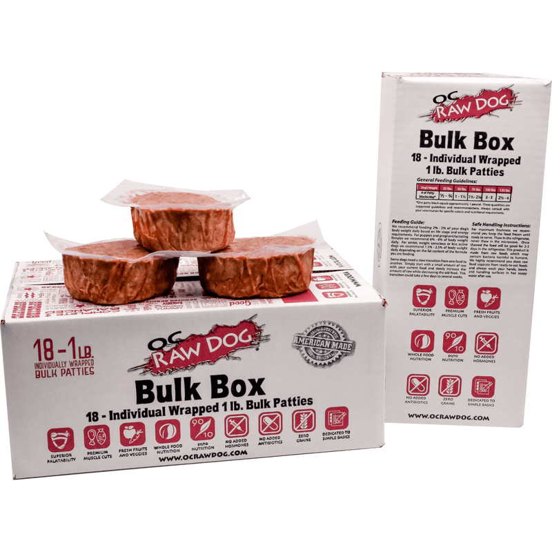 OC Raw Dog Beef & Produce Bulk Raw Frozen Dog Food