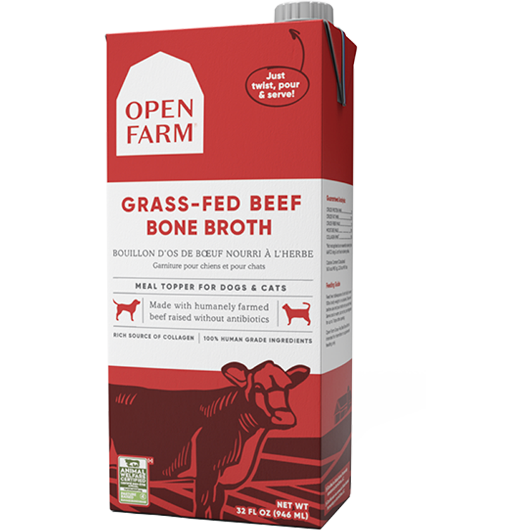 Open Farm Grass-Fed Beef Bone Broth for Dogs and Cats