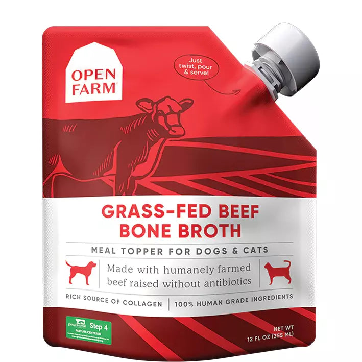 Open Farm Grass-Fed Beef Bone Broth for Dogs and Cats