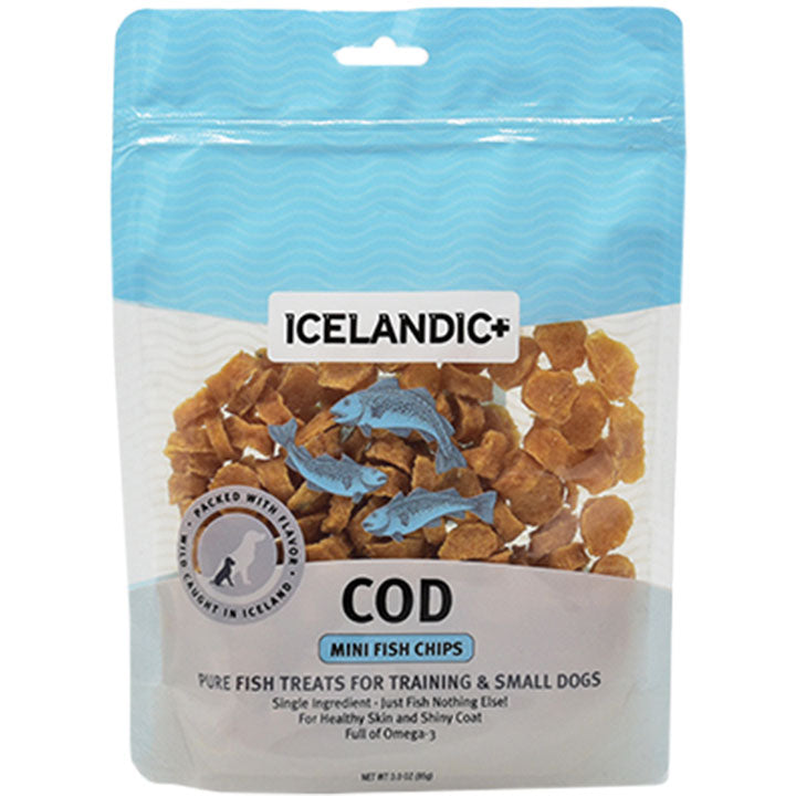 Icelandic+ Mini Cod Fish Chip Treats for Training & Small Dogs 3.0-oz Bag